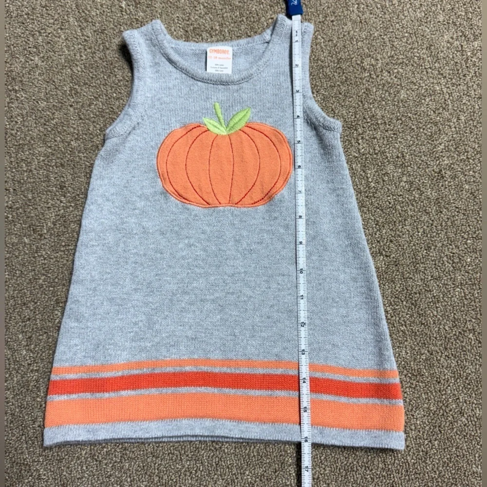 Gymboree: Girl’s Fall Pumpkin Sweater Dress Jumper, Size 12-18mo